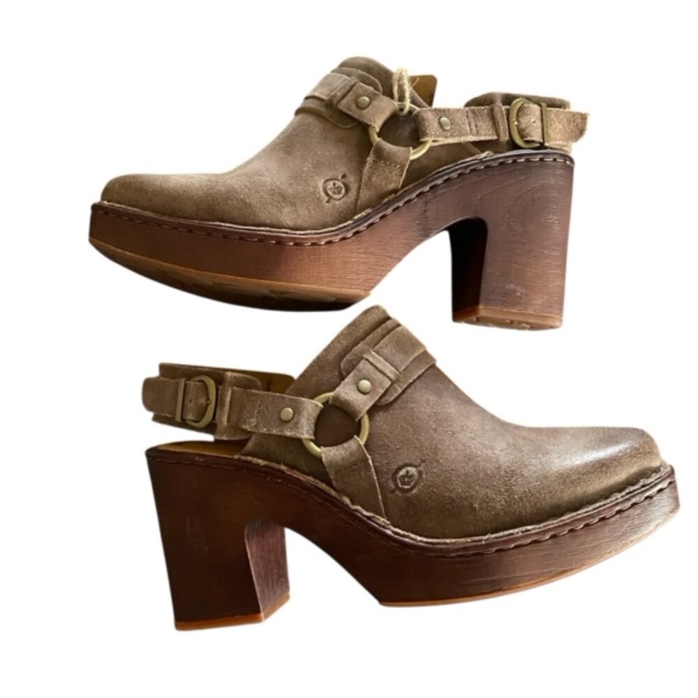 Born Tan Leather Mules